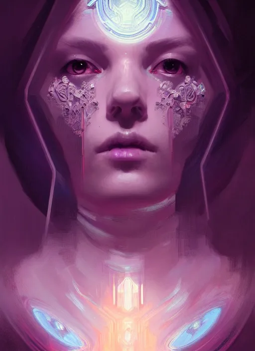 Prompt: symmetry!! portrait of a beautiful necromancer princess, sci - fi, glowing lights!! intricate, elegant, highly detailed, digital painting, artstation, concept art, smooth, sharp focus, illustration, ethereal, ominous, misty, by ruan jia and jeremy mann and alphonse mucha, 8 k