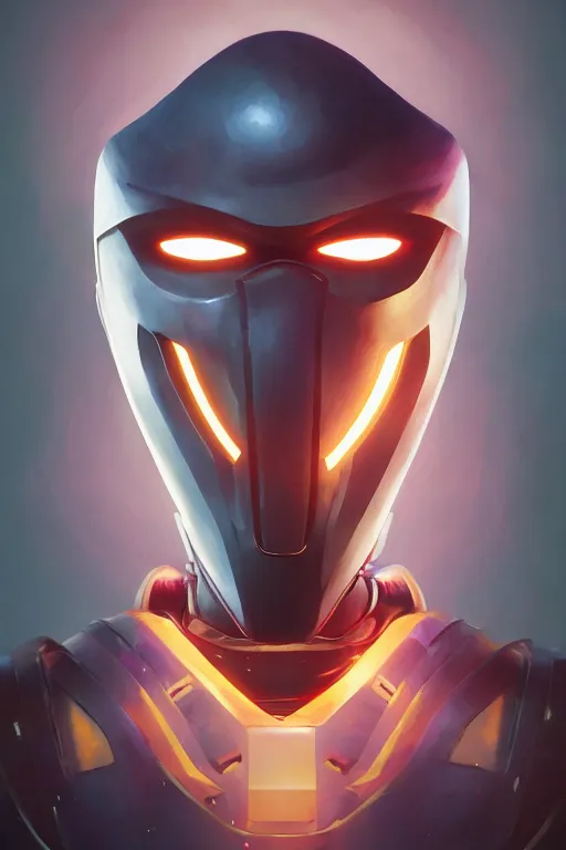 Image similar to epic mask helmet robot ninja portrait stylized as fornite style game design fanart by concept artist gervasio canda, behance hd by jesper ejsing, by rhads, makoto shinkai and lois van baarle, ilya kuvshinov, rossdraws global illumination radiating a glowing aura global illumination ray tracing hdr render in unreal engine 5