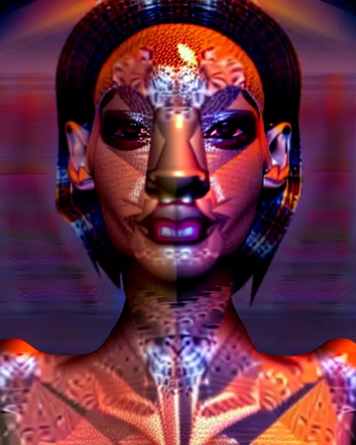 Image similar to beautiful female, arabic, haze, model, brown skin, intricate, filter, symmetrical face, makeup, sephora, maybelline, studio, reflections, cinematic, filmic, vsco, concept art, artstation, elegant, model, gorgeous, vray, flim, octane render, ambient occlusion, prism details