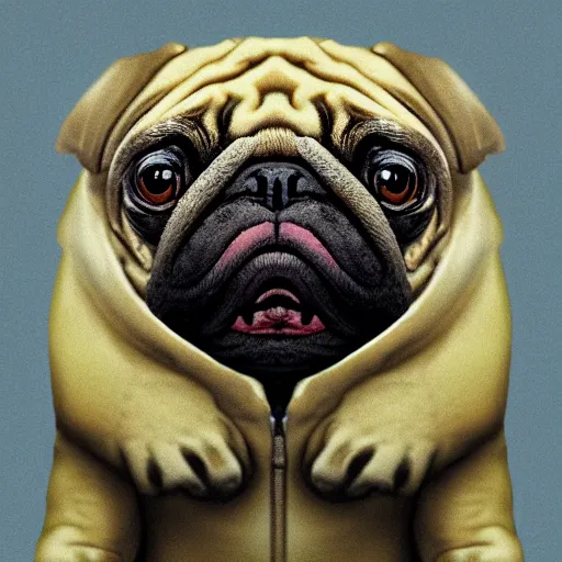 Image similar to A tardigrade with the eyes and mouth of a pug, national geographic-file-photograph, paywall-content, premium-award-winning, trending on artstation