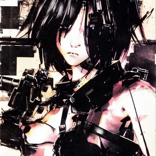 Image similar to girl, yoji shinkawa