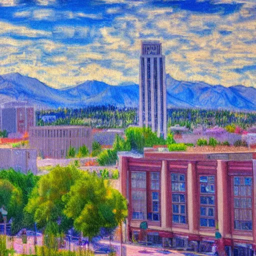 Prompt: an impressionist painting of Boise Idaho