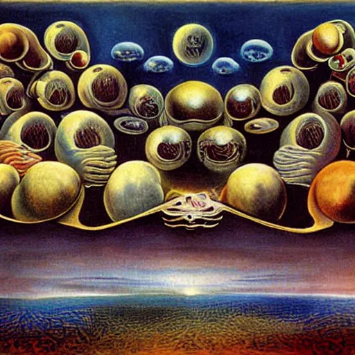 Image similar to the multiverse by salvador dali