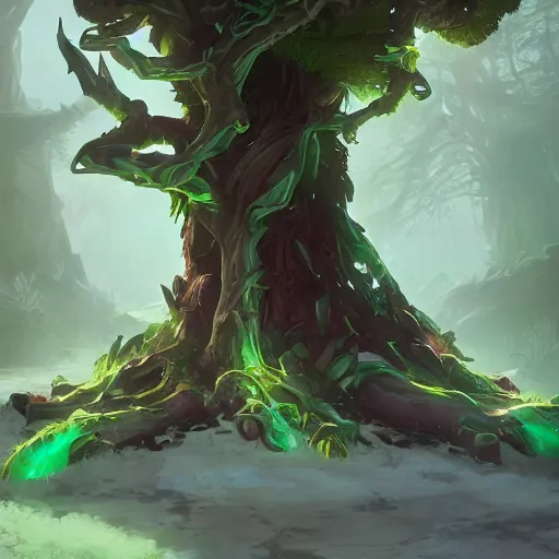 Image similar to arcane style forest tree root trap, root trap, bright art masterpiece artstation. 8k, sharp high quality artwork in style of Jose Daniel Cabrera Pena and Greg Rutkowski, concept art by Tooth Wu, blizzard warcraft artwork, hearthstone card game artwork, green nature, green tree, roots