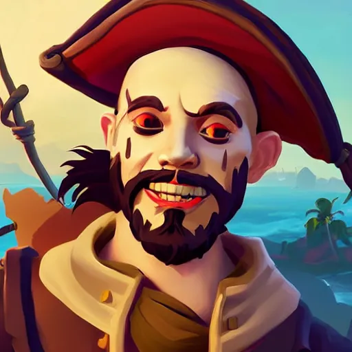 Image similar to painting jack the pirate on sea of thieves game avatar hero smooth face median photoshop filter cutout vector behance hd by jesper ejsing, by rhads, makoto shinkai and lois van baarle, ilya kuvshinov, rossdraws, illustration, art by ilya kuvshinov and gustav klimt