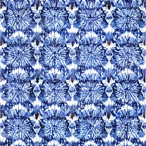 Image similar to brushed loose indigo blue floral motif with negative space inspired by indigo japanese tie dye wgsn trend