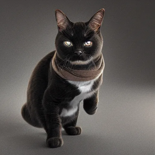 Prompt: a cat as a ninja, 3 d render, blender render, portrait, photograph,