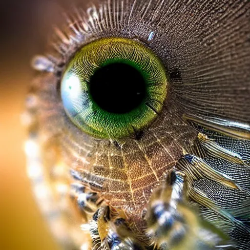 Image similar to an award winning extremely close macro photo of a spiders eye,