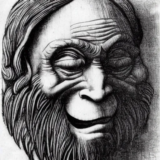 Prompt: trollface drawn by leonardo da vinci