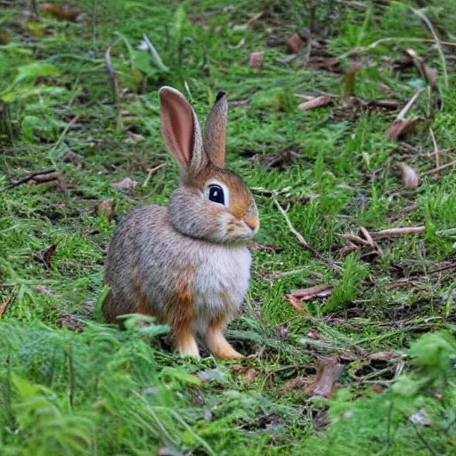 Prompt: rabbit in the forest