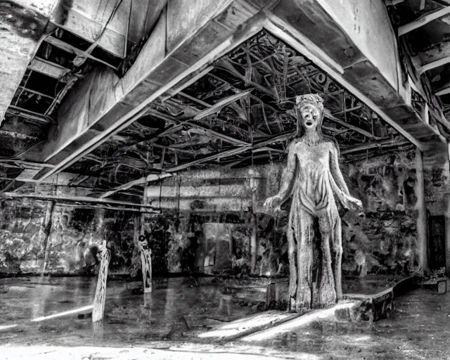 Image similar to camera footage of a several weeping angels, False Human Features, Phasing through walls and floor in an abandoned shopping mall, Psychic Mind flayer, Terrifying, Insanity :7 , high exposure, dark, monochrome, camera, grainy, CCTV, security camera footage, timestamp, zoomed in, Feral, fish-eye lens, Fast, Radiation Mutated, Nightmare Fuel, Ancient Evil, No Escape, Motion Blur, horrifying, lunging at camera :4 bloody dead body, blood on floors, windows and walls :5