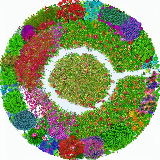 Prompt: Map of Earth made of flowers,