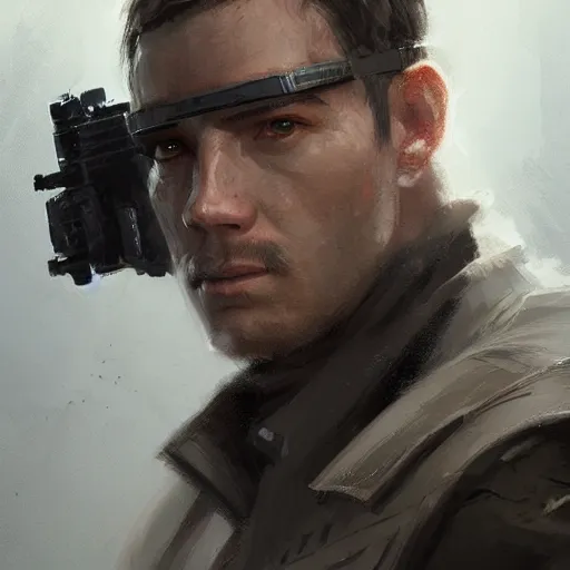 Prompt: portrait of a man by greg rutkowski, a soldier of the confederation of independent systems, wearing a beige and black tactical gear, star wars expanded universe, highly detailed portrait, digital painting, artstation, concept art, smooth, sharp foccus ilustration, artstation hq