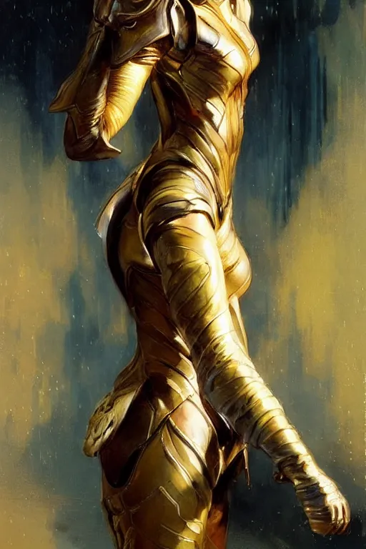 Prompt: emma watson futuristic fractal fightsuit gaston bussiere craig mullins j. c. leyendecker short wet hair