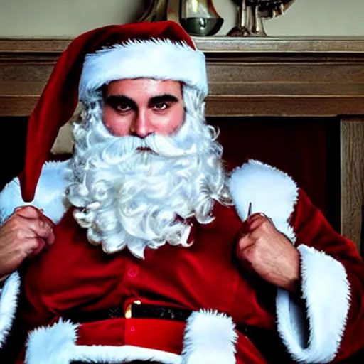 Image similar to joaquin phoenix as santa