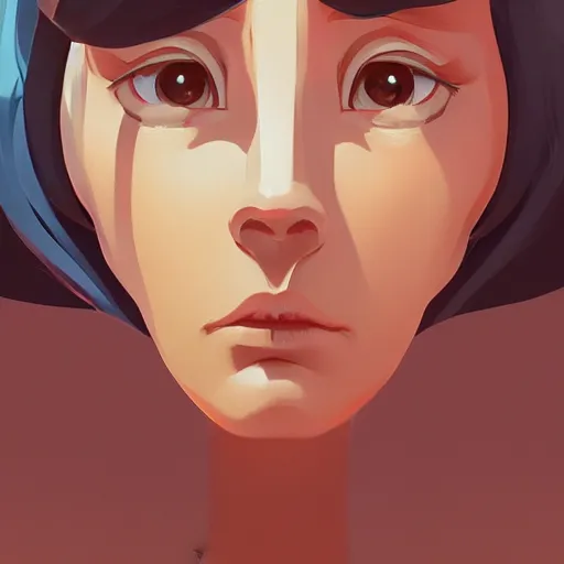 Image similar to face icon stylized minimalist m. a. s. h., loftis, cory behance hd by jesper ejsing, by rhads, makoto shinkai and lois van baarle, ilya kuvshinov, rossdraws global illumination