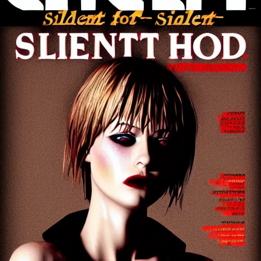 Image similar to silent hill, fashion magazine cover