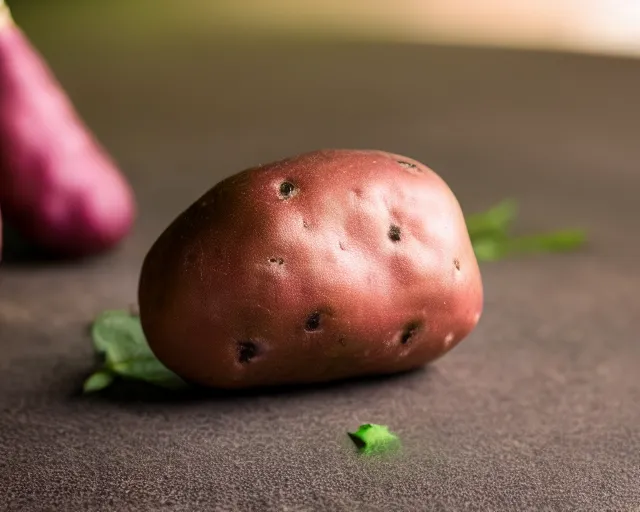 Image similar to 8 5 mm photography of elon musk potato hybrid, dof and bokeh