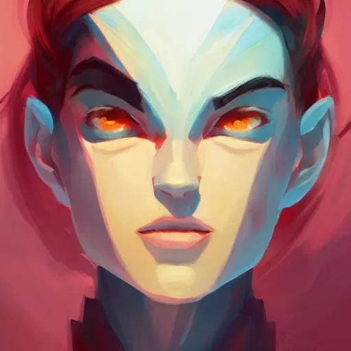 Image similar to face icon stylized minimalist magic : the gathering, loftis, cory behance hd by jesper ejsing, by rhads, makoto shinkai and lois van baarle, ilya kuvshinov, rossdraws global illumination