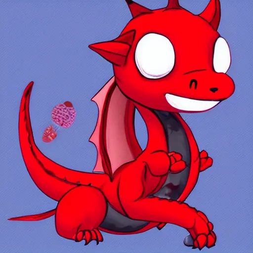 Prompt: the most cutest adorable happy picture of a dragon, tiny firespitter, kawaii, chibi style, Dra the Dragon, tiny red babdy dragon, adorably cute, enhanched, stuffed dragon, deviant adoptable, digital art Emoji collection