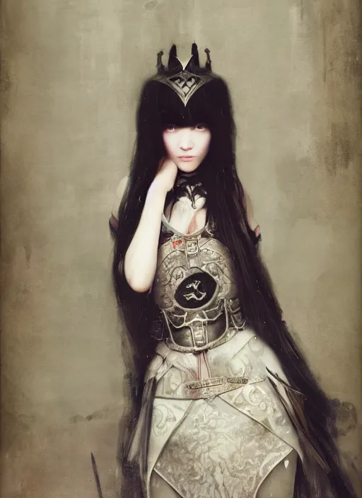 Image similar to imperial princess knight gothic girl. by ruan jia, by robert hubert, by zhang kechun, illustration