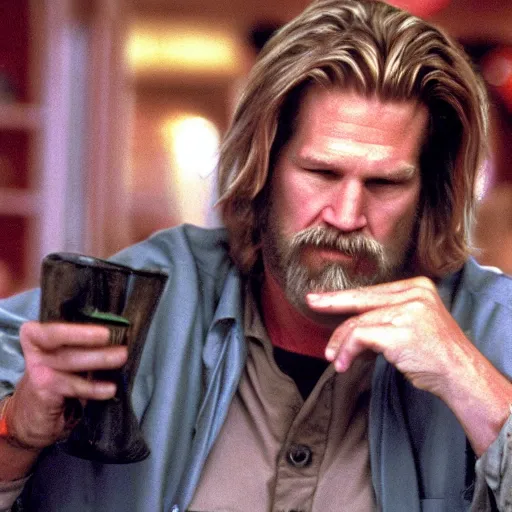 Prompt: jeff bridges as the dude from the big lebowski, abiding