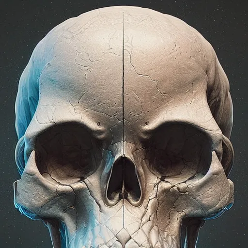 Image similar to portrait_of_a_melting_skull._intricate_abstract._intricate_artwork._by_Tooth_Wu_wlop_beeple_dan_mumford._octane_render_trending_on_artstat