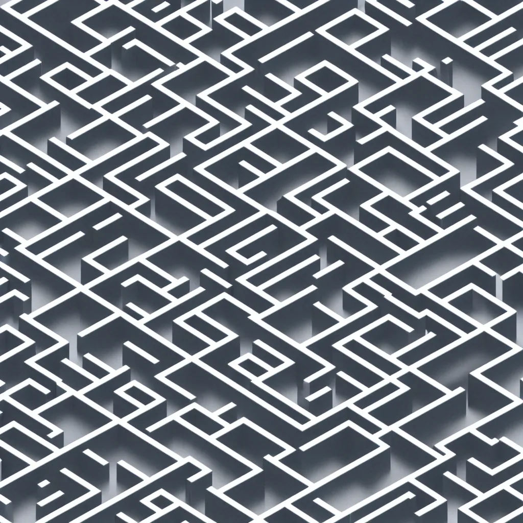 Image similar to wimmelbilder maze made of acrylic panels, isometric, white path, octane render, particle effects, unreal engine, very sharp, high contrast