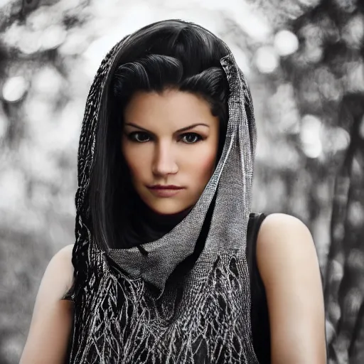 Image similar to Photographic portrait of a girl resembling Catherine Zeta Jones , highly detailed, sharp focus