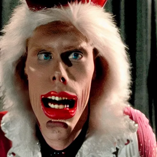 Image similar to Live Action Still of Jerma in The Rocky Horror Picture Show, real life, hyperrealistic, ultra realistic, realistic, highly detailed, epic, HD quality, 8k resolution, body and headshot, film still