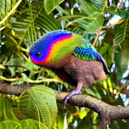 Image similar to a rainbow kiwi bird