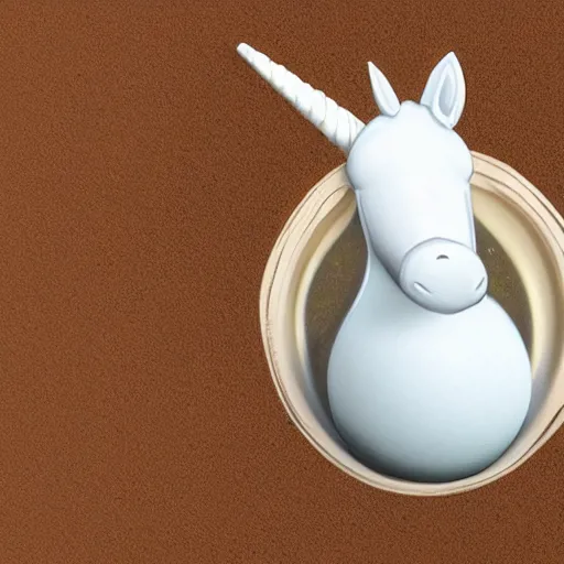 Image similar to photo of a realistic unicorn hatching out of an egg