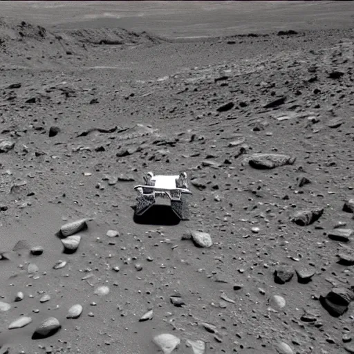 Image similar to unsettling spooky grey mars rover footage