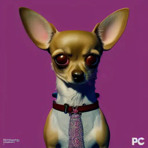 Image similar to a godling chihuahua living in an extradimensional reality, in the style of wlop, illustration, epic, fantasy, hyper detailed, smooth, unreal engine, sharp focus, ray tracing, physically based rendering, renderman, beautiful