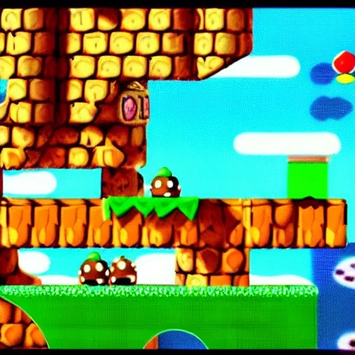 Image similar to gopro footage of toad running through level in super mario bros 2