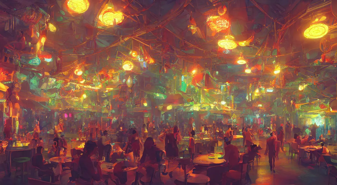 Image similar to bazaar zouk oriantal multicolorful sky shine place mosquet painting stylized digital video game icon global illumination ray tracing 8 k hd resolution, by ilya kuvshinov and cushart krentz and gilleard james