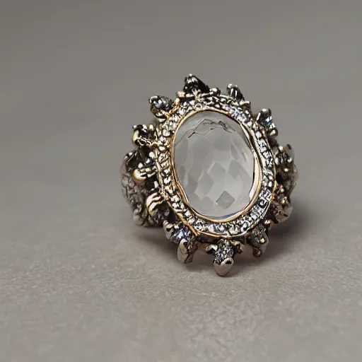 Image similar to rococo crystal ring