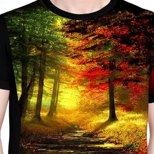 Prompt: Breathtaking nature inspired digital art tshirt trending on redbubble, masterpiece, closeup detailed thumbnail of design