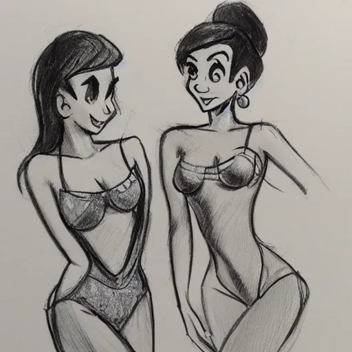 Image similar to milt kahl sketch of victoria justice with kim kardashian body as princess daisy from super mario bros