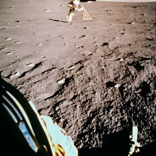 Prompt: photo of astronaut driving a convertible on the moon, 3 5 mm, full - hd