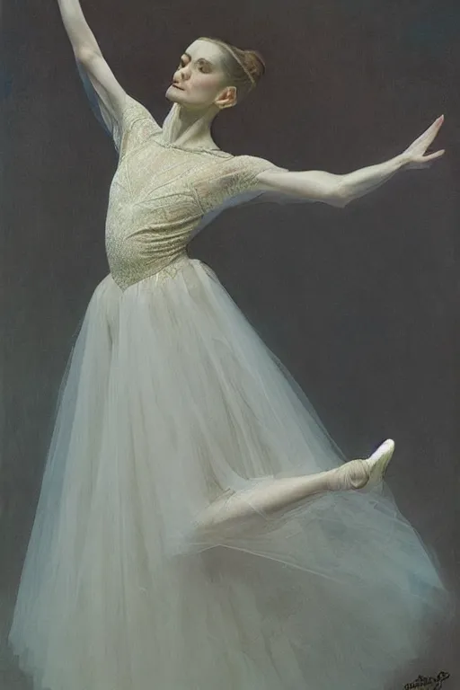 Image similar to portrait of a graceful russian prima ballerina, by donato giancola and berthold woltze.