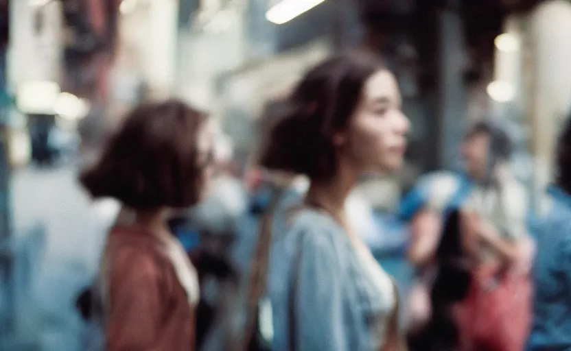 Image similar to cinestill 5 0 d candid photographic portrait by steven spielberg of two female androids