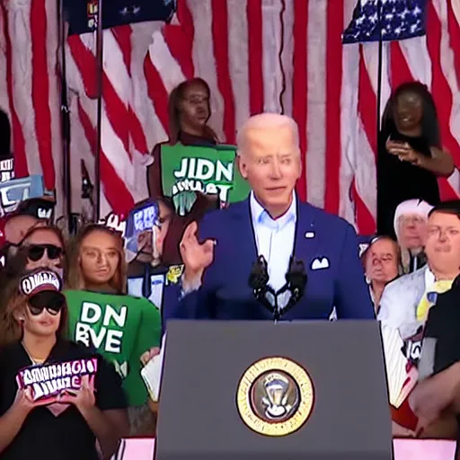 Image similar to joe biden accidentally says bruh during presidential rally