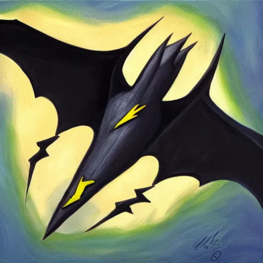 Prompt: Oil painting of the lightning bat