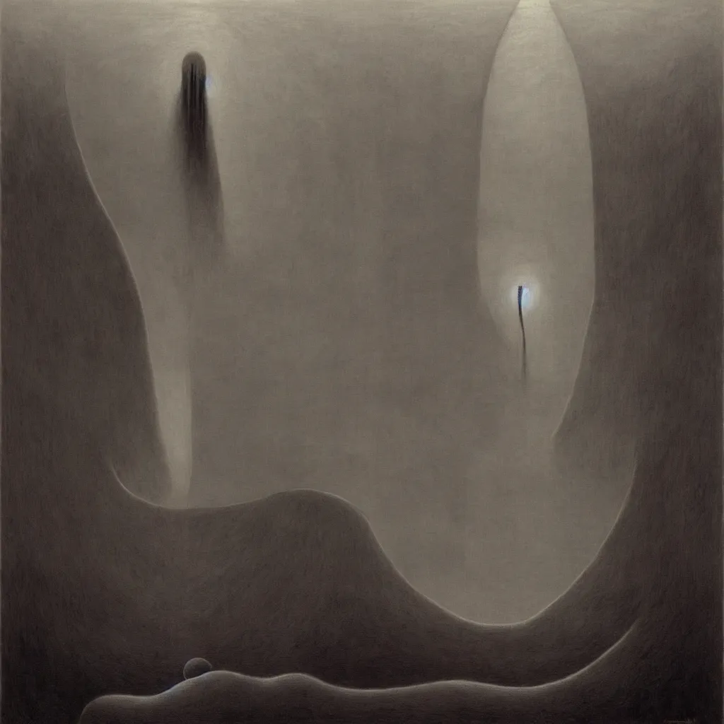 Image similar to Arena. Zdzisław Beksiński.