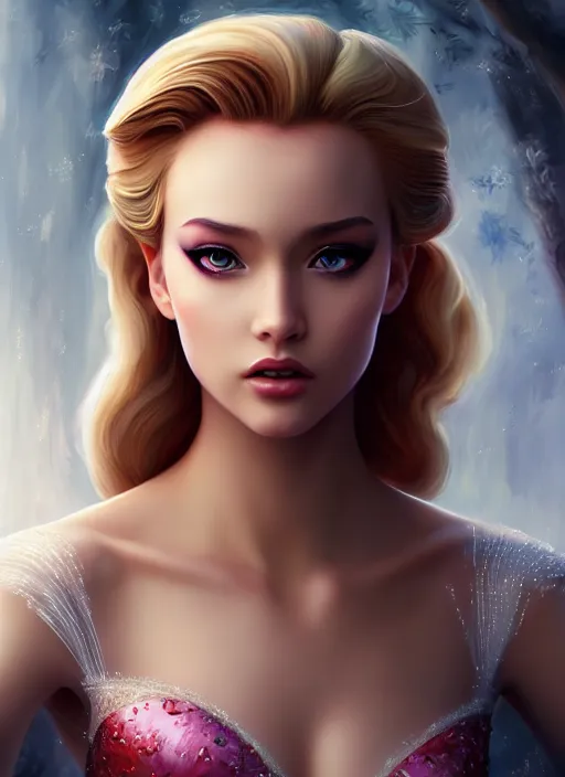 Image similar to photo of a gorgeous young woman swan princess in the style of stefan kostic, realistic, sharp focus, 8 k high definition, insanely detailed, intricate, elegant, art by stanley lau and artgerm