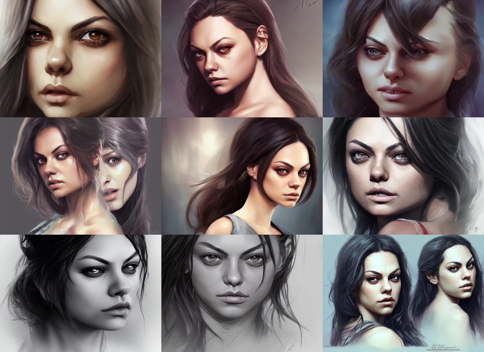 Prompt: Mila Kunis concept art by charlie bowater, highly detailed, ultra detailed, ultra realistic, trending on artstation