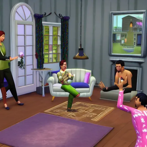 Image similar to the sims having a nightmare