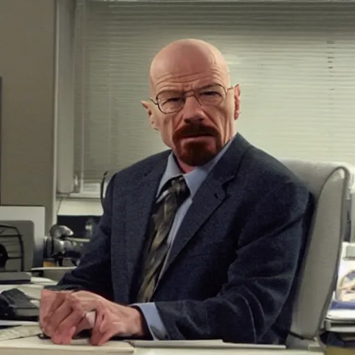 Prompt: walter white guest starring on the office