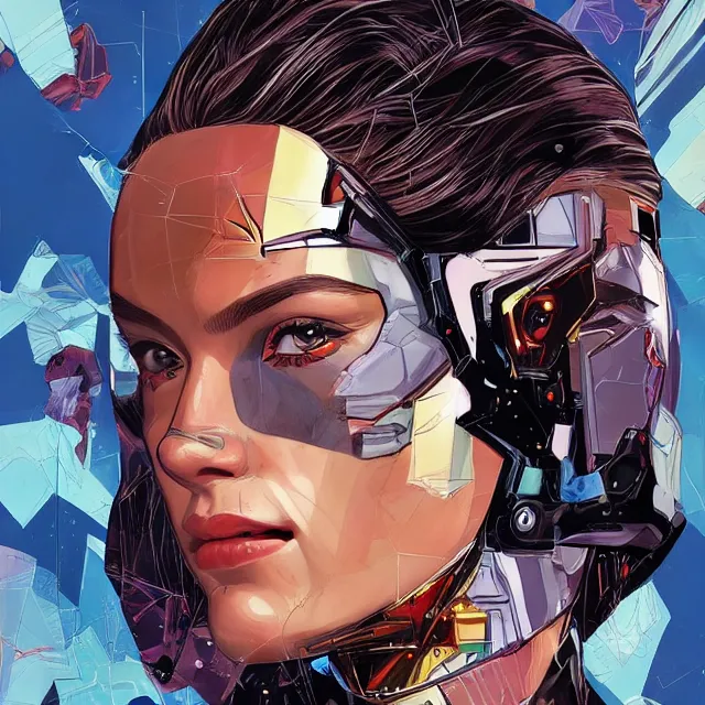 Image similar to portrait of a female android, by MARVEL comics and Sandra Chevrier, 8k